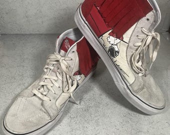 Vans X Peanuts Sk8-hi Unisex Snoopy Moc Dog House Fringe Suede Shoes 8.5 M