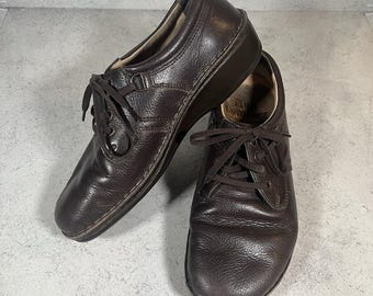 Finn Comfort Shoes da donna Metz, modello 40, stringate, in pelle marrone, con plantare ortopedico, VAASA