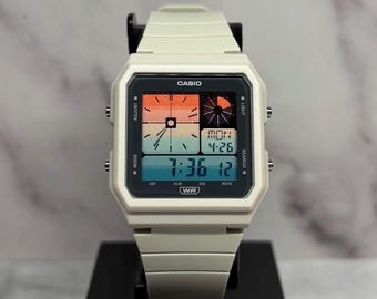 Custom White Casio POP LF20W Sunset Sherbet Gradient Screen Mod