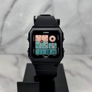 Custom Black Casio POP LF20W Pink & Blue Drip Screen Mod
