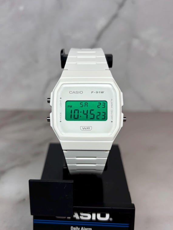 White Casio F91W Custom Green Screen Mod - Etsy