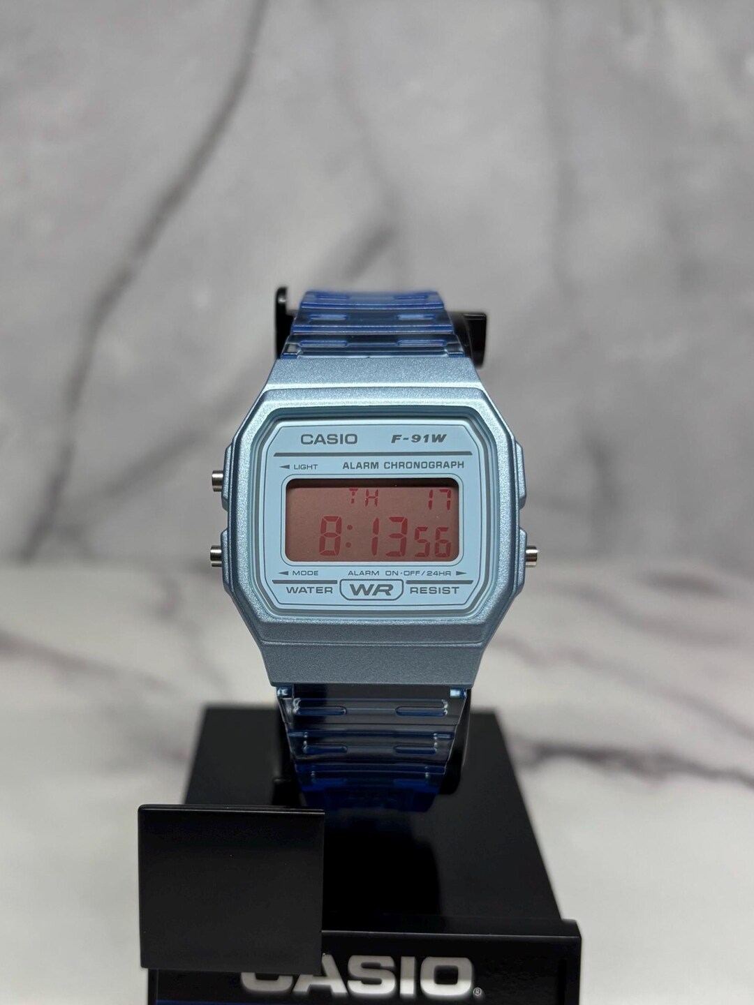 Custom Blue Casio F91W Red Polarized Screen Mod - Etsy