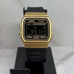 Custom Gold Casio F91W Inverted Screen Mod