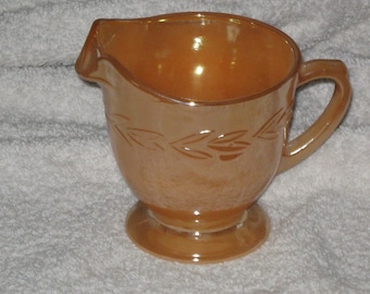 Peach Luster Creamer Fire King ~ Mint Condition ~ Made in U.S.A.