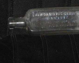 Vintage Bottle . CALFIG California Fig Syrup Sterling , excellent condition