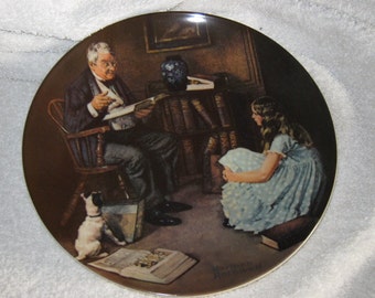 Vintage Norman Rockwell, " The Storyteller", limited Edition Plate, Fine China