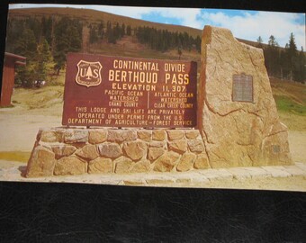 BERTHOUD PASS Colorado - Sign located at the Summit of Berthoud Pass
