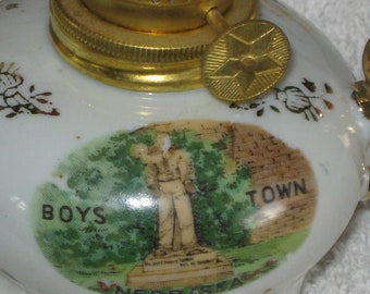 VINTAGE BOYS TOWN Nebraska - Souvenir Oil Lantern - Never Used - Piece of History