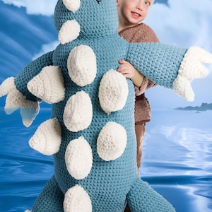 Crochet Dragon Body Pillow Pattern: Giant Amigurumi Dinosaur (PDF Downloadable)