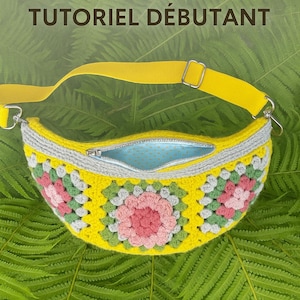 Patron Sac Bandoulière Fleuri au Crochet (PDF) – Tutoriel Bohème Débutant – Sac Grandma Square – Fichier Téléchargeable