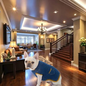 crochet Casual dog jacket for dogs, high fashion project