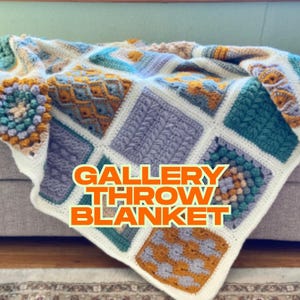 Colorful Crochet Blanket Pattern (PDF) – Multiple Sizes Included Gallery Throw Blanket