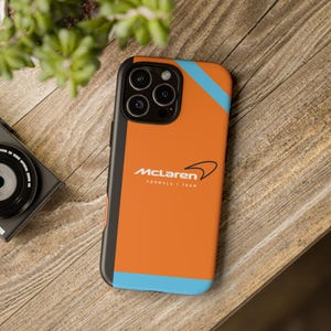 Phone Case, Mclaren F1 Team and Formula One Design, Racing Car Lover Gift, Motorsport Fan Accessory, Protective Cover for Sports