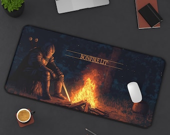 Dark Souls Schreibtischmatte - Gaming-Mauspad mit Bonfire Lit Design, perfekt für Gamer und Home Offices