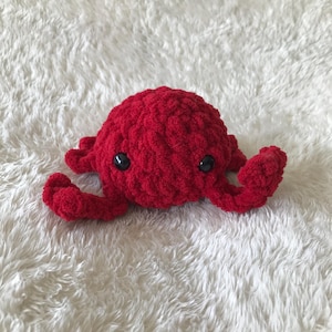 Mini Crab Stuffed Animal, Soft and Cute Crochet Small/Tiny Handmade Crab Plushie