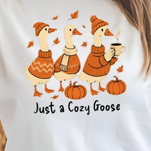 Automne png, stupide oie png, saison douillette png, juste une oie douillette, saison des citrouilles, patch citrouilles, conception de chemise automne tendance, sublimation png