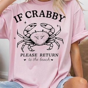Als slechtgehumeurd, keer dan terug naar het strand - grappige krab - zomerkrabbelkunst - minimalistisch ontwerp - Instant Download png zwart, wit en kleurrijk