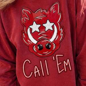 Llámalos PNG, lindo diseño de camiseta para el día del partido, PNG de fútbol inspirado en los Razorbacks, sublimación de mascota preppy Hog, PNG de fútbol de otoño sureño