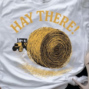 Hay Bale with Tractor PNG: Autumn Farm Design (Instant Download
