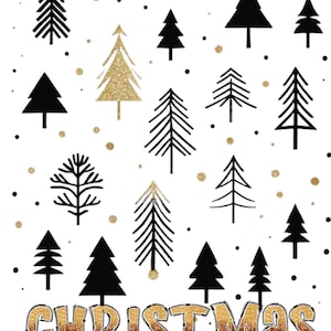 Chocolate Glitter Christmas Tree PNG: Trendy Shirt Design (Digital Download