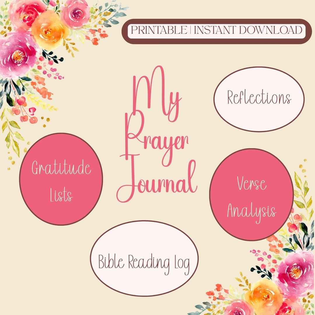 60-page Floral Prayer Journal | Printable Faith Journal With Gratitude ...