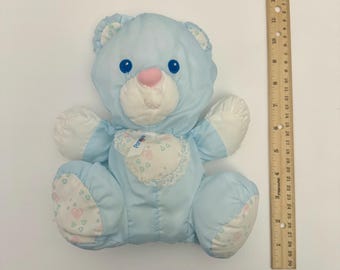 Vintage Fisher Price 1988 Puffalump Puppy Dog Pink Blue White Baby