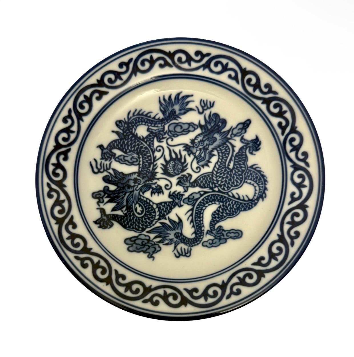Vintage Blue Dragon Asian Plates - Etsy