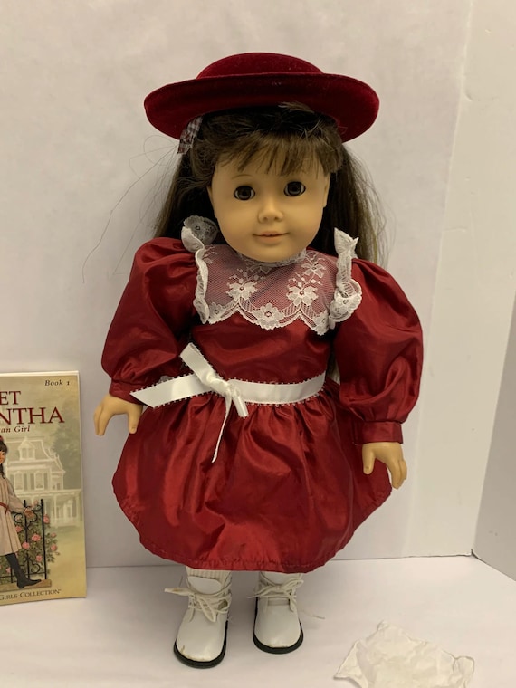 samantha parkington christmas dress Original American Girl Doll by Pleasant Company Vintage Doll Comes With Everything Seen Outfit, Accessories and Book Elegant Black Two Piece sale-20241018 Step into doll history Length:Tall (5'6