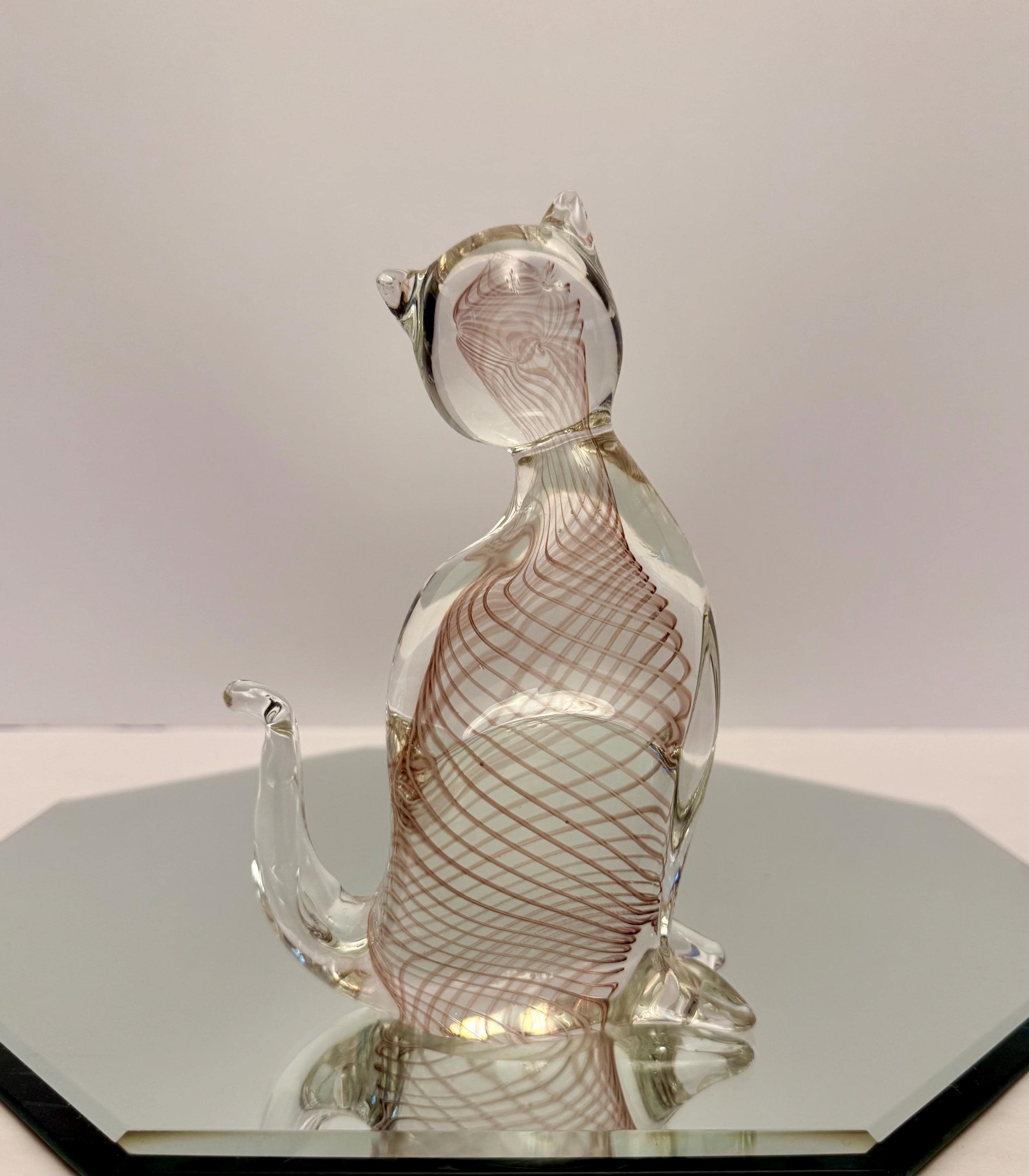 Vintage Lenox Glass Cat - Etsy