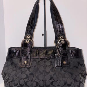 Coach Black Signature Shoulder Bag - Etsy