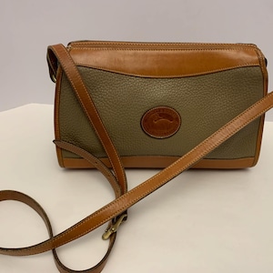 Vintage Dooney and Bourke Zip Top  Shoulder/Convertible R19 Taupe 1990’s Retro