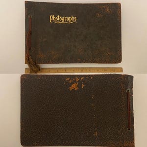Antique Photo Album with 27 Black and White Photos Architectural Structures.