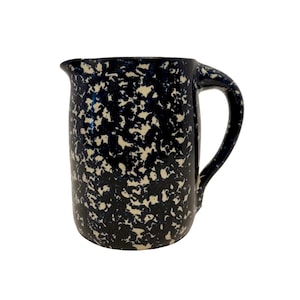 Jarra de cerámica artística vintage Tommy Humphries, de 15 cm de altura, con acabado azul esponjado.