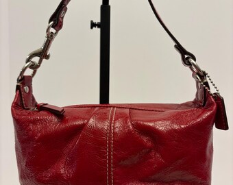Vintage Coach 9957 Bella Court RED Leather Shoulder Bag EXC COND