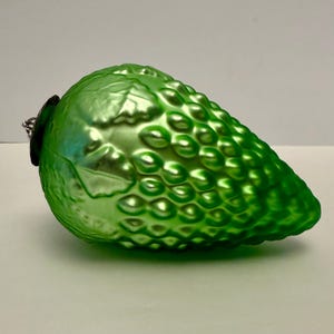 Vintage Kugel Ornament Hallmarked German Green Glass 6” Grape Cluster A (C-6).