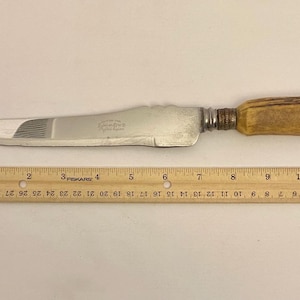 Vintage Englishtown Cutlery 13” Carving Knife Stag Handle Sheffield England.