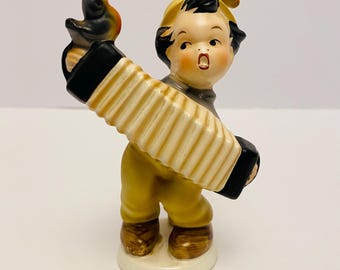 Mid Century Cortendorf “Accordion Boy” Figurine West Germany 1950’s Collectible.