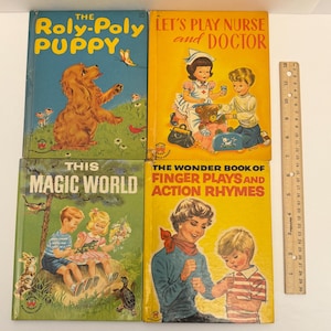 Vintage 1950’s Lot of 4 Wonder Books (D-5).