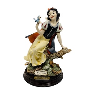 Vintage Giuseppe Armani Walt Disney’s  Snow White with Blue Bird Signed Rare. Made in Florence Italy.