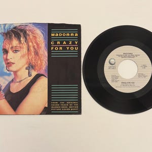 Vintage 1985 Madonna “Crazy for You” 7” (45 rpm) Vinyl Record Geffen Records.