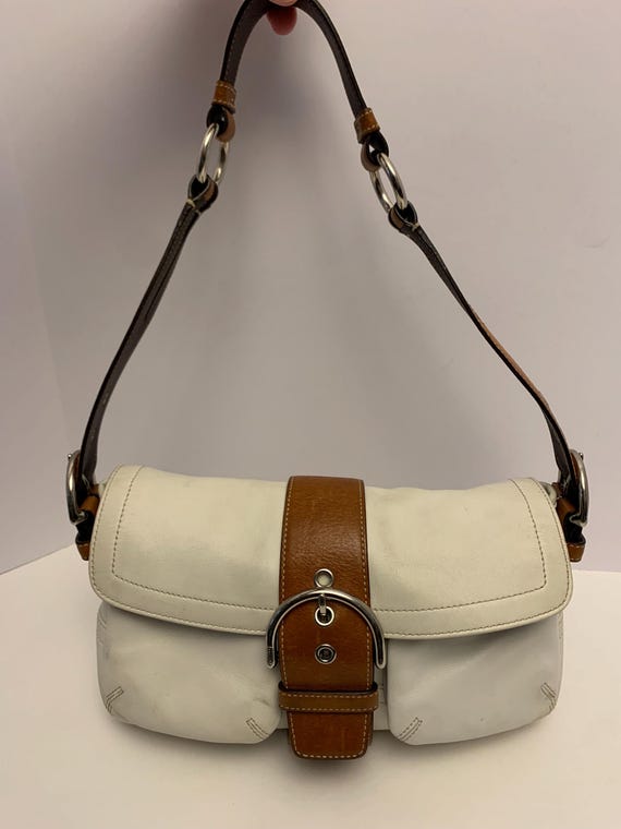 Coach 3653 Vintage Soho White/brown Leather Shoulder Bag Two