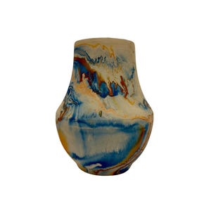 Vintage Nemadji Art Pottery Swirl Vase Stamped Primitive Pottery Vase (A-20).