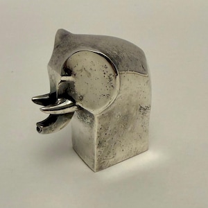 Vintage 70’s Dansk Silverplate Elephant Paperweight Figurine by Gunnar Cyren D2.
