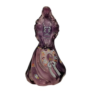 Vintage Fenton Südliche Belle handbemalte Satin Violet Fenton signiert (M2).