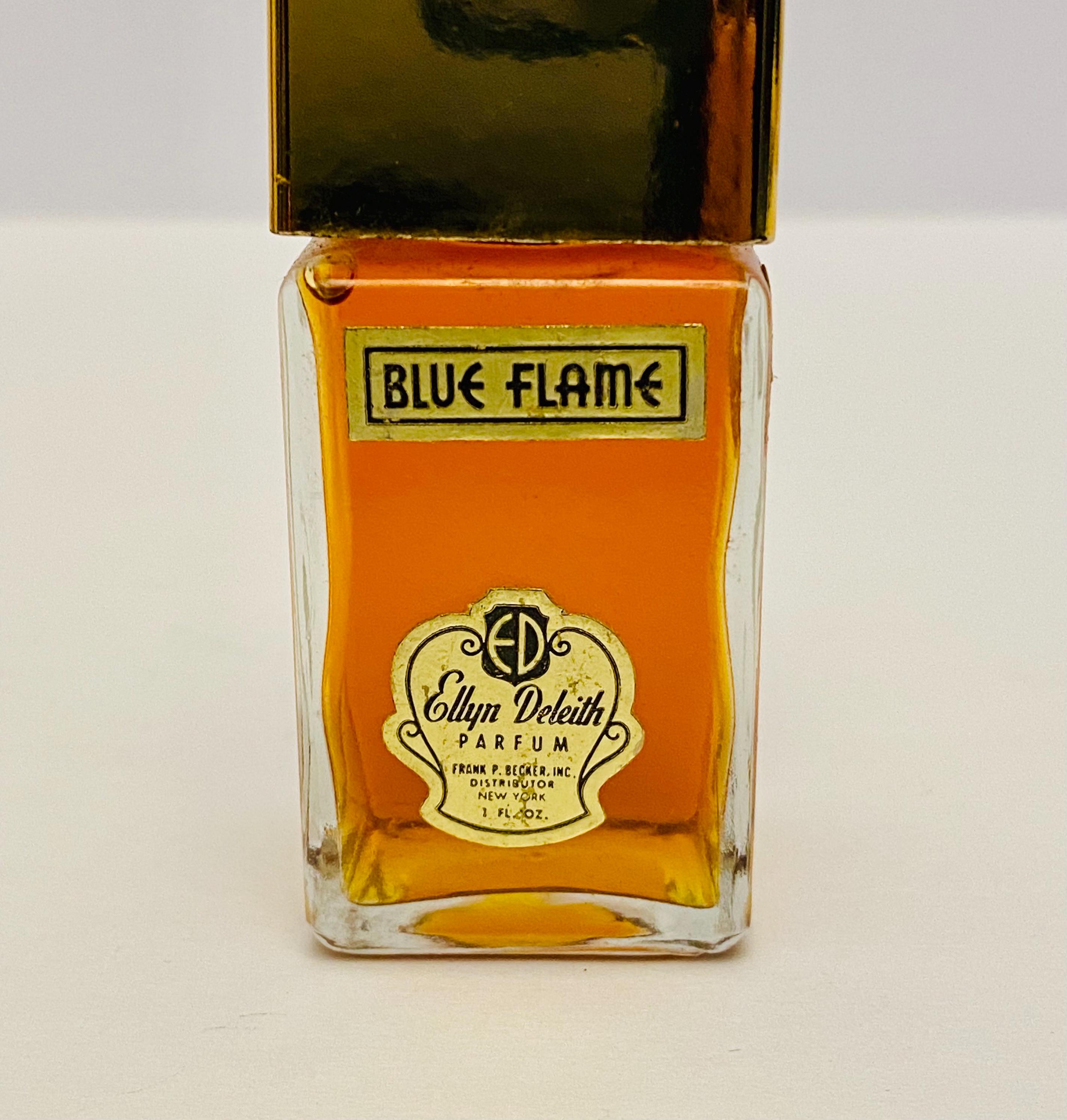 Vintage 1940's BLUE FLAME Parfum Perfume Ellyn Deleith 1 Fl Oz