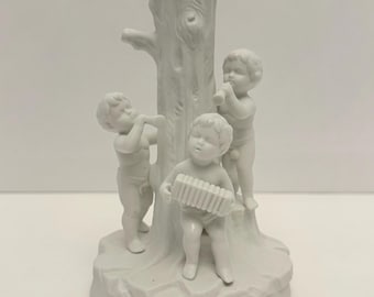 Vintage Bisque Porzellan 7 ”Hoch Cherub Vase Made in Japan (A-7).