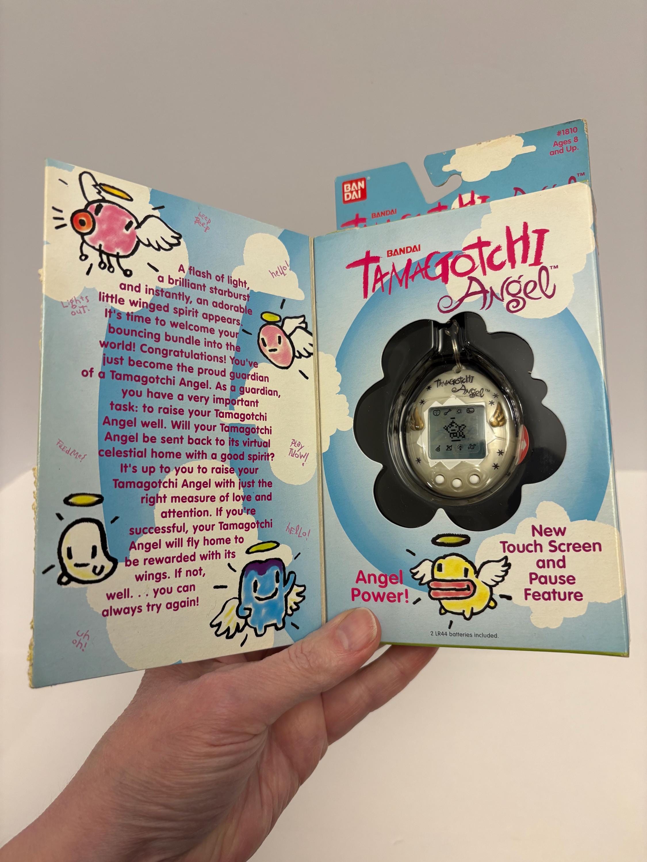 Tamagotchi Angel White With Gold Wings 1997 New RARE! Box Poor
