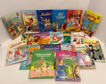 Vintage Walt Disney's Wonderful World Of Reading Hardcover Books 1990’s READ DESCRIPTION