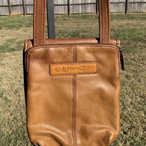 Vintage 1954 Fossil Pebbled Leather Shoulder Bag 75082 Brown Crossbody Purse