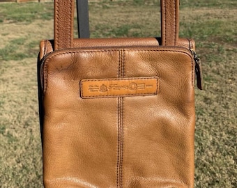 Vintage 1954 Fossil Pebbled Leather Shoulder Bag 75082 Brown Crossbody Purse